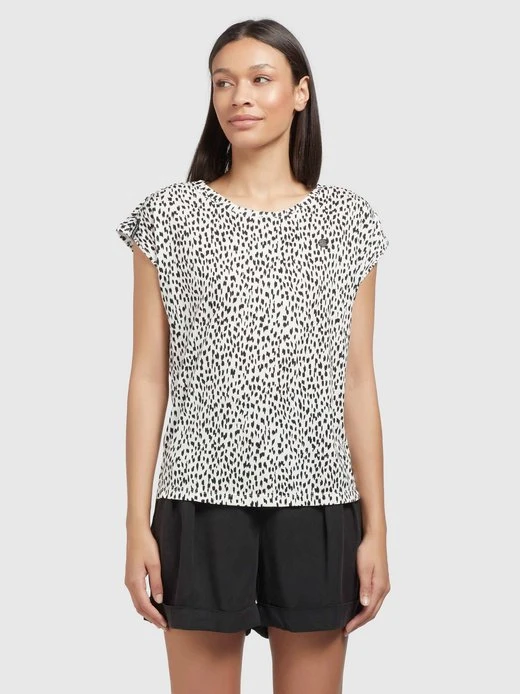 Damen T-Shirt - TALAJA2 GEPARD AOP Khujo Damen T-Shirt - TALAJA2 GEPARD AOP -Deutschland Khujo Verkaufs-Shop Damen T Shirt TALAJA2 GEPARD AOP pdstandard 624974 0001 modelfront 1